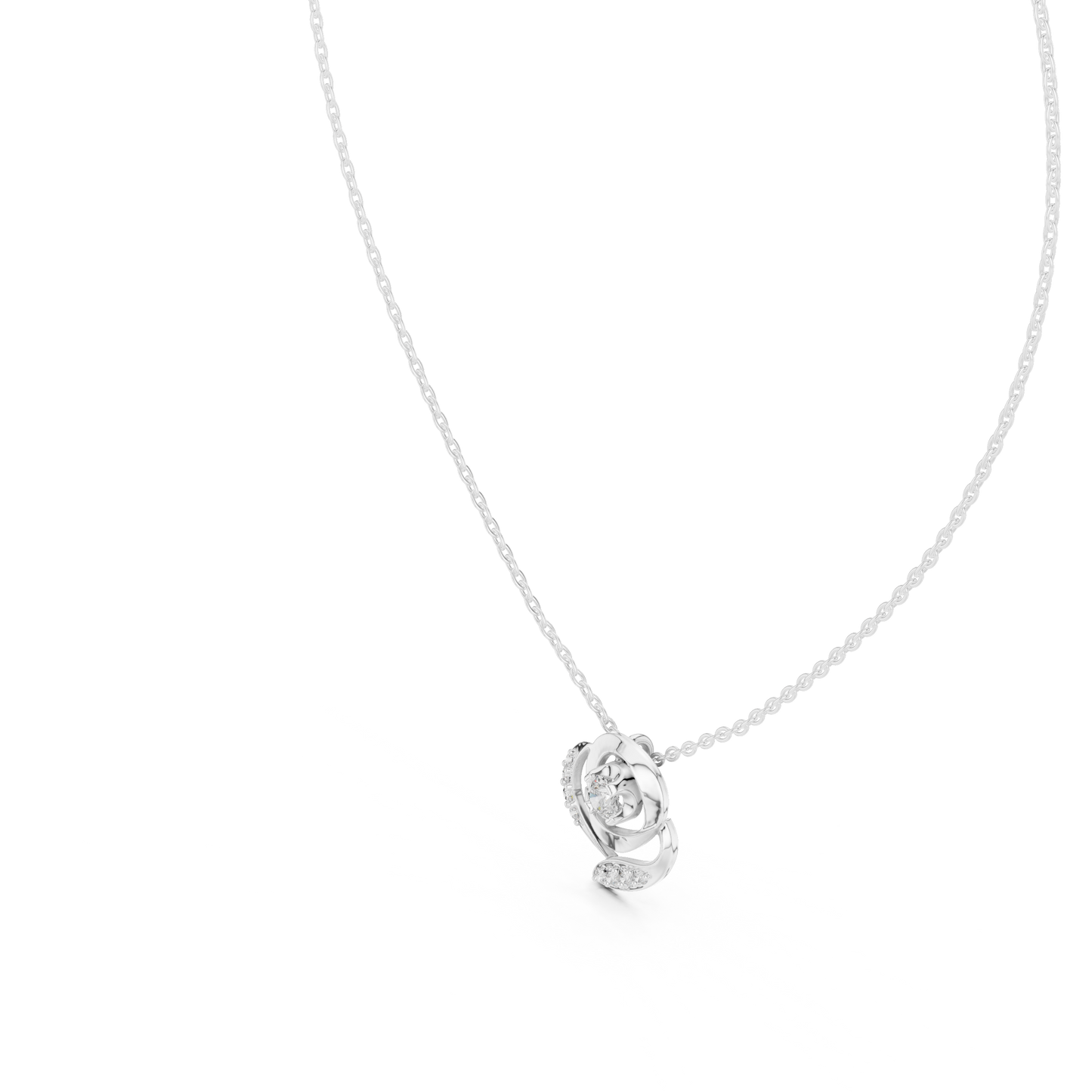 Golden Rose Radiance Pendant : 0.35CTW Round-cut Diamonds
