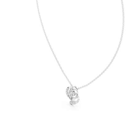 Golden Rose Radiance Pendant : 0.35CTW Round-cut Diamonds