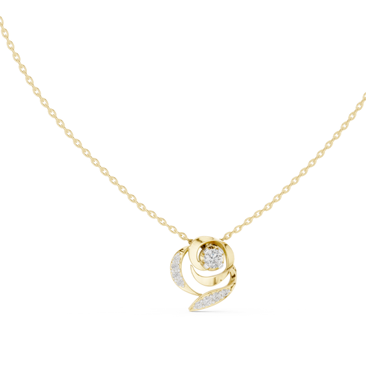 Golden Rose Radiance Pendant : 0.35CTW Round-cut Diamonds