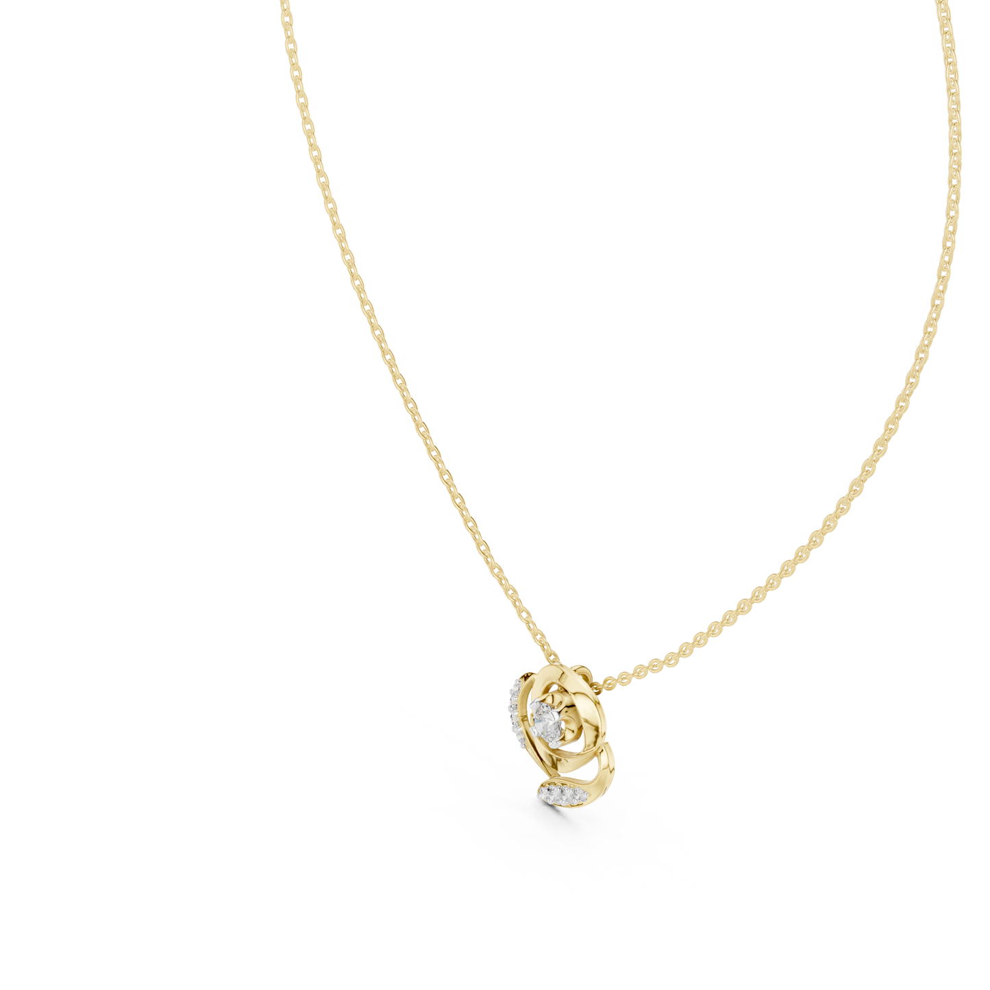 Golden Rose Radiance Pendant : 0.35CTW Round-cut Diamonds