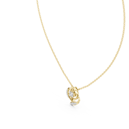 Golden Rose Radiance Pendant : 0.35CTW Round-cut Diamonds
