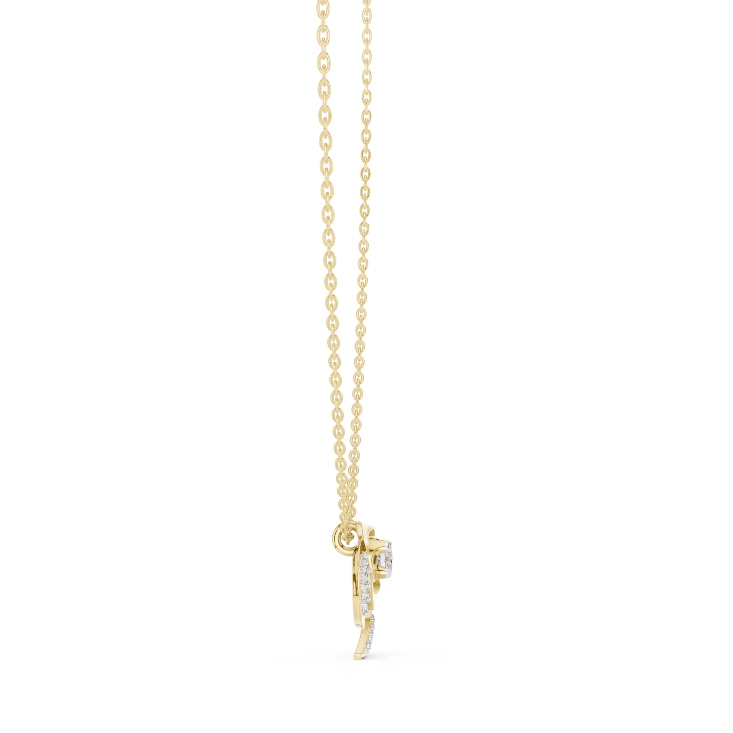 Golden Rose Radiance Pendant : 0.35CTW Round-cut Diamonds