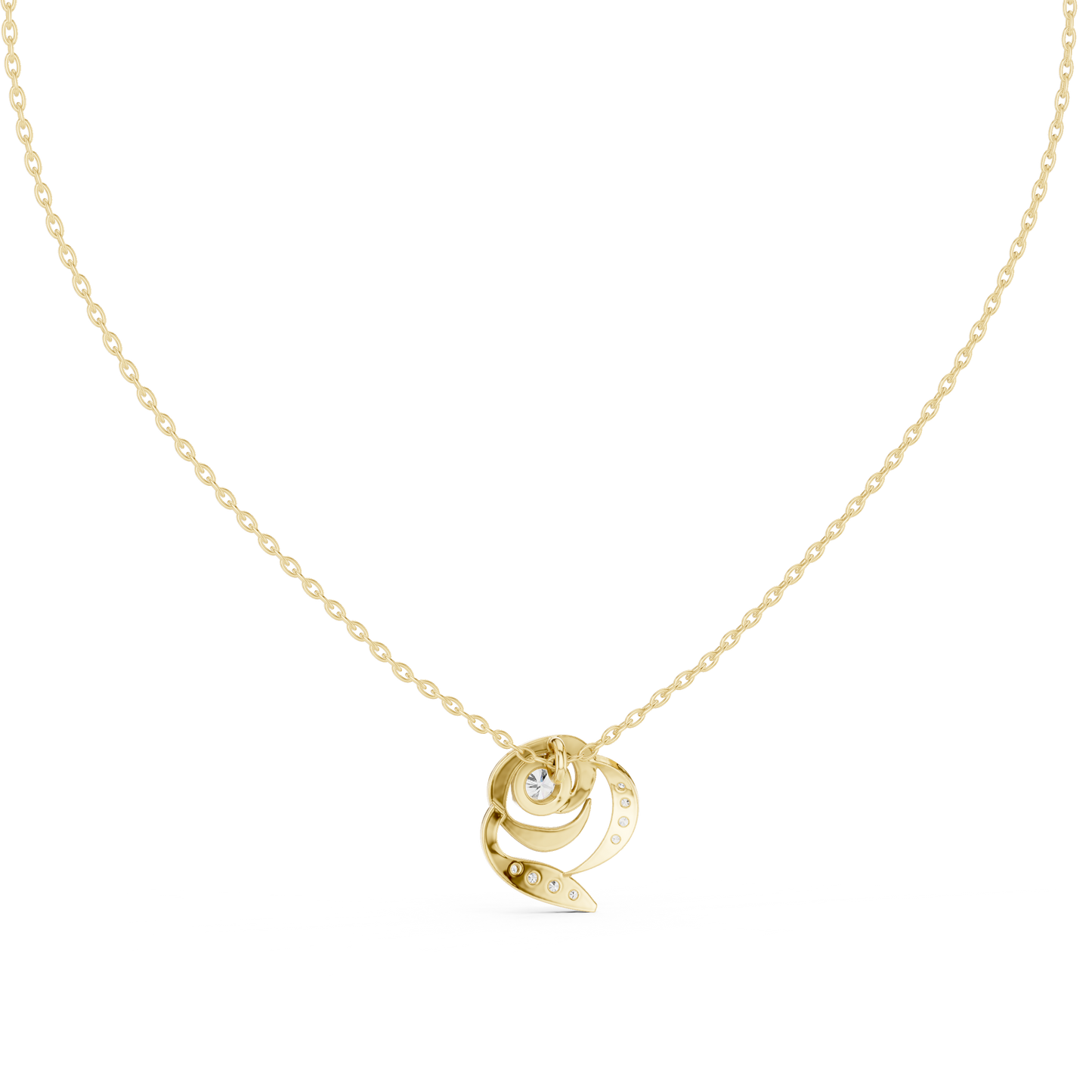 Golden Rose Radiance Pendant : 0.35CTW Round-cut Diamonds