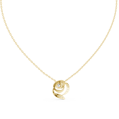 Golden Rose Radiance Pendant : 0.35CTW Round-cut Diamonds