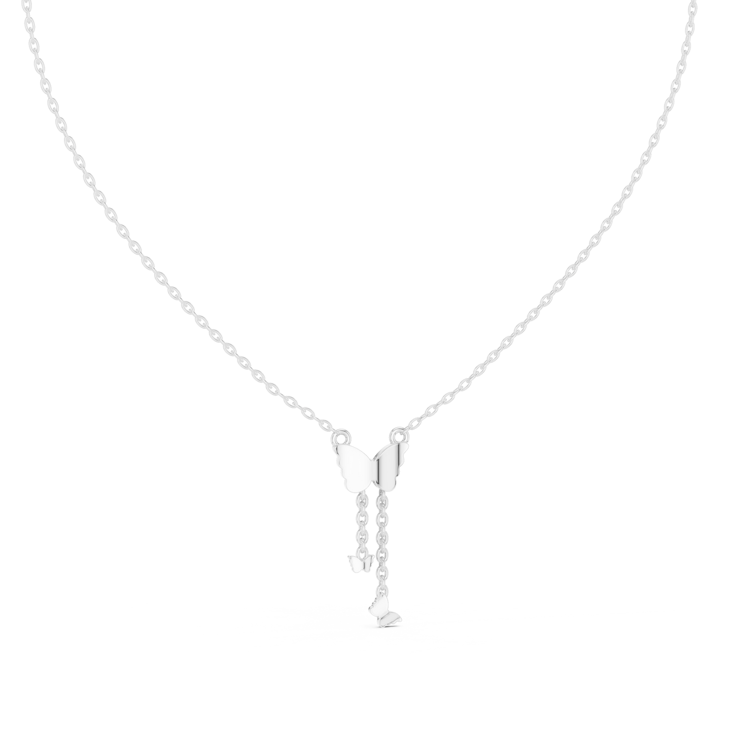 Yellow Gold  Butterfly Dangle Pendent with 0.12CTW Pavé-Set Diamonds