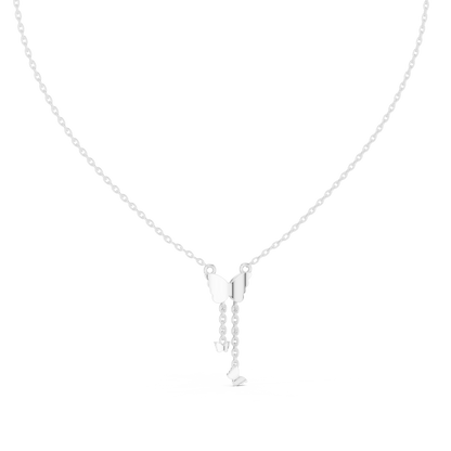 Yellow Gold  Butterfly Dangle Pendent with 0.12CTW Pavé-Set Diamonds