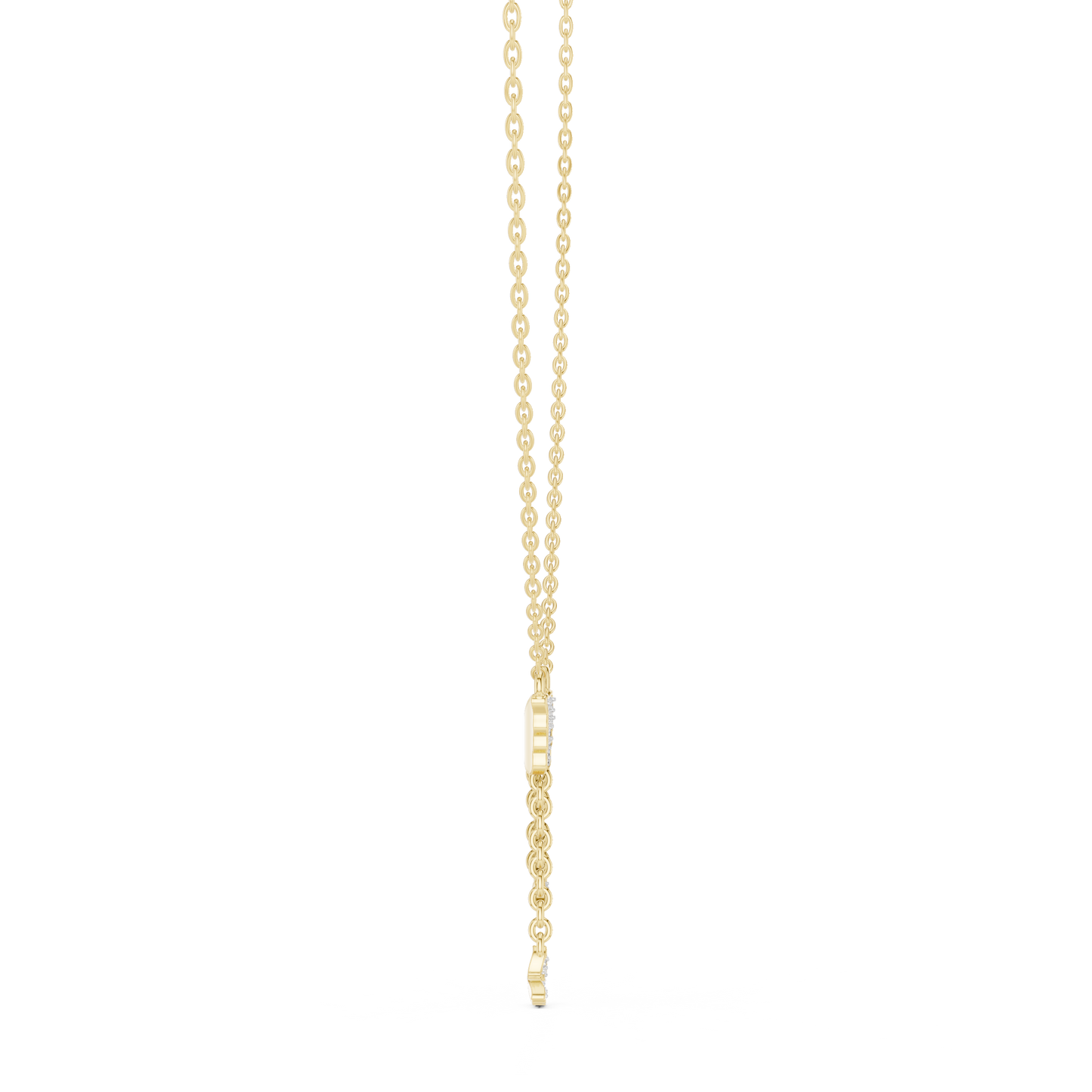 Yellow Gold  Butterfly Dangle Pendent with 0.12CTW Pavé-Set Diamonds