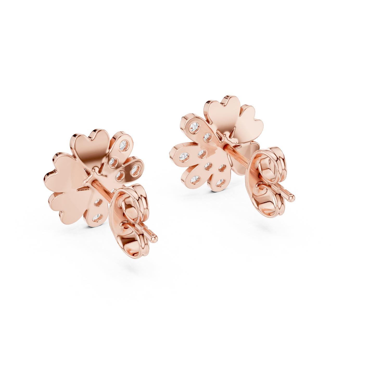 0.35ctw Yellow Gold Diamond Flower Stud Earrings – Blossom Collection