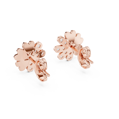0.35ctw Yellow Gold Diamond Flower Stud Earrings – Blossom Collection