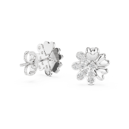 0.35ctw Yellow Gold Diamond Flower Stud Earrings – Blossom Collection