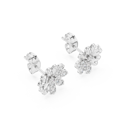 0.35ctw Yellow Gold Diamond Flower Stud Earrings – Blossom Collection