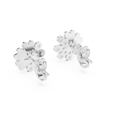0.35ctw Yellow Gold Diamond Flower Stud Earrings – Blossom Collection