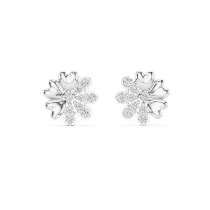 0.35ctw Yellow Gold Diamond Flower Stud Earrings – Blossom Collection