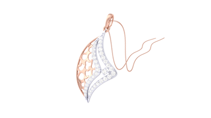 Aurora Leaf Gold Pendent - 0.29 Ct Brilliant Cut Diamonds