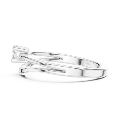 0.19CTW Round Cut Diamond Bypass Solitaire Ring in White Gold