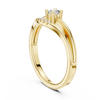 0.19CTW Round Cut Diamond Bypass Solitaire Ring in White Gold