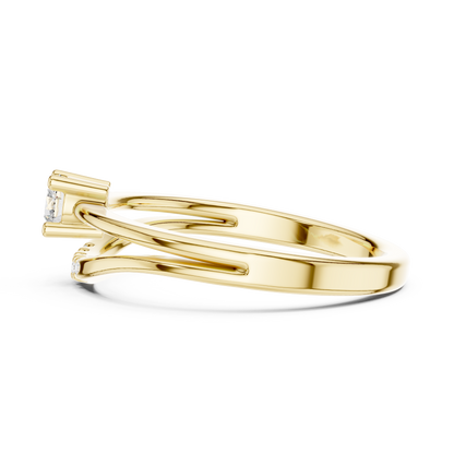 0.19CTW Round Cut Diamond Bypass Solitaire Ring in White Gold