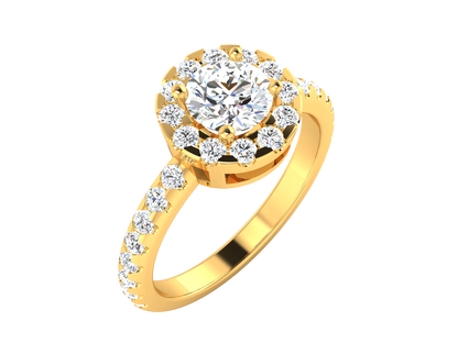 Eclat Radiant Poise Gold Rind - 1.14 Ct Round Cut Diamond