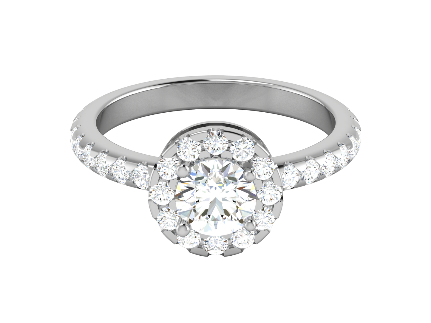 Eclat Radiant Poise Gold Rind - 1.14 Ct Round Cut Diamond