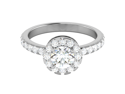 Eclat Radiant Poise Gold Rind - 1.14 Ct Round Cut Diamond