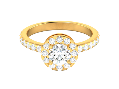 Eclat Radiant Poise Gold Rind - 1.14 Ct Round Cut Diamond