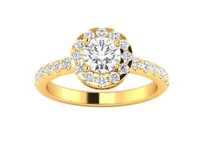 Eclat Radiant Poise Gold Rind - 1.14 Ct Round Cut Diamond