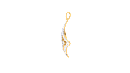 Aurora Leaf Gold Pendent - 0.29 Ct Brilliant Cut Diamonds