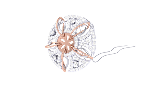 Floral Elegance Circular Pendent In Gold - 0.93 Brilliant Cut Diamonds