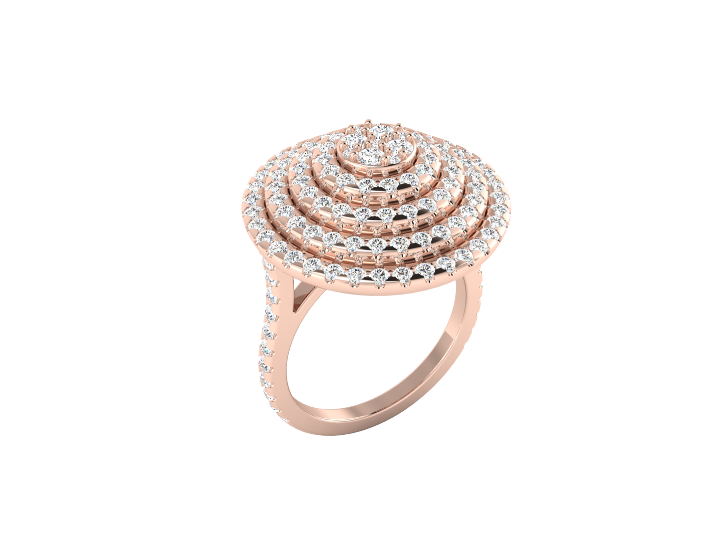 Eclipse Dome Rind In Yellow Gold - 1.57 Ct Sparking Round Diamonds