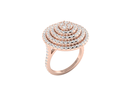 Eclipse Dome Rind In Yellow Gold - 1.57 Ct Sparking Round Diamonds