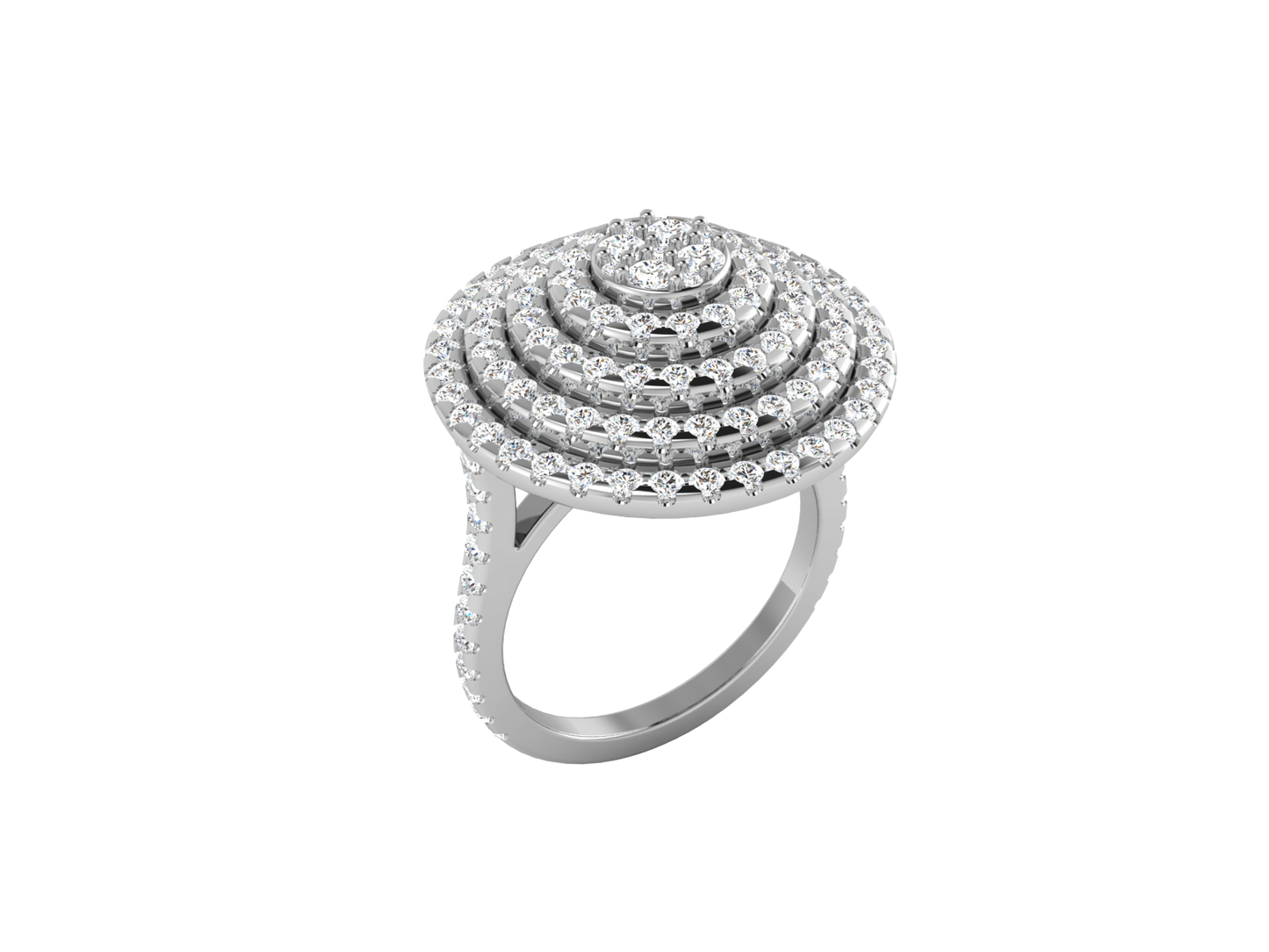 Eclipse Dome Rind In Yellow Gold - 1.57 Ct Sparking Round Diamonds