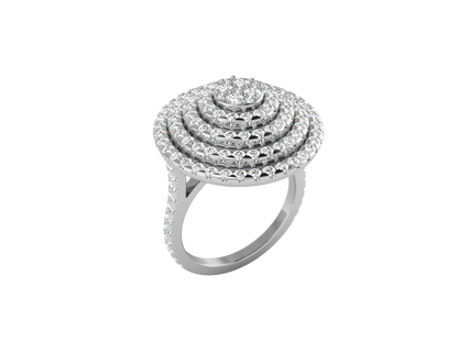 Eclipse Dome Rind In Yellow Gold - 1.57 Ct Sparking Round Diamonds