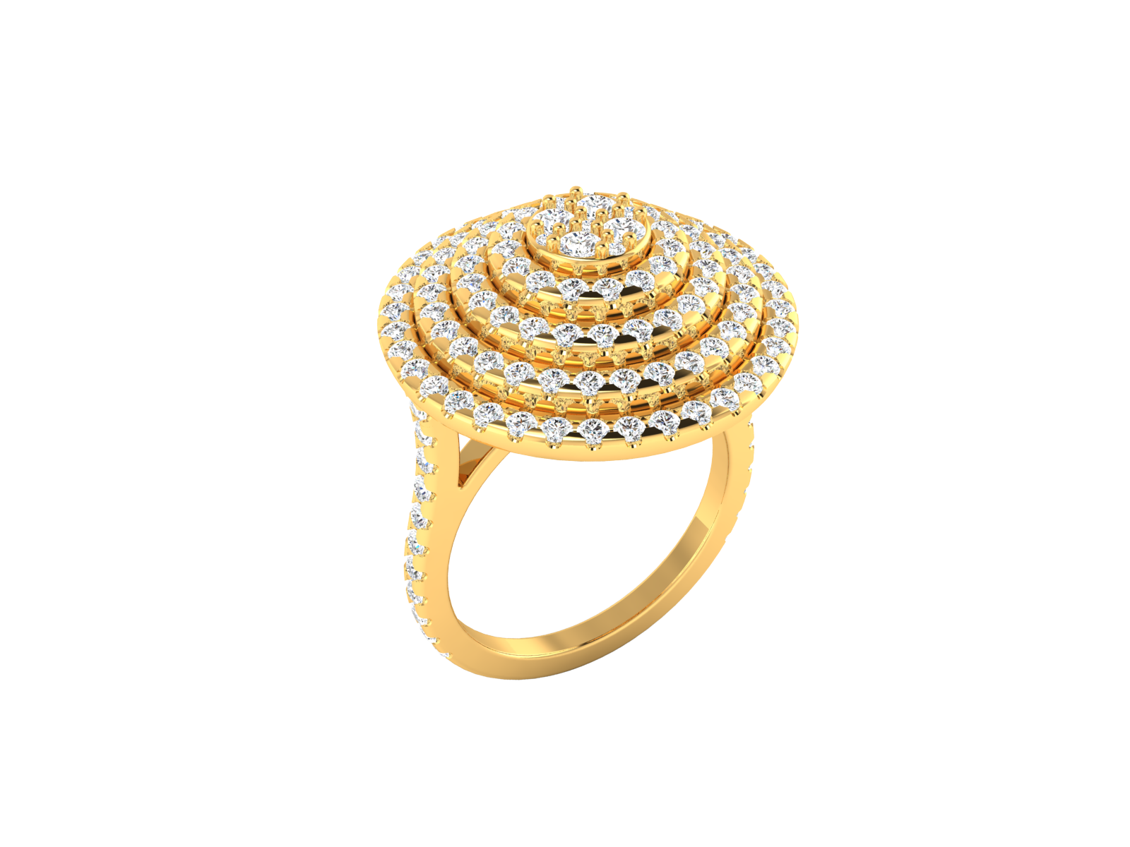 Eclipse Dome Rind In Yellow Gold - 1.57 Ct Sparking Round Diamonds ...