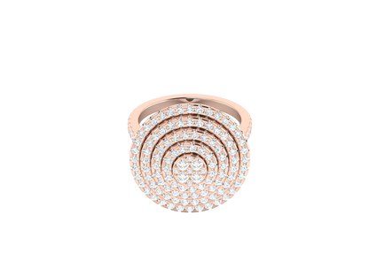 Eclipse Dome Rind In Yellow Gold - 1.57 Ct Sparking Round Diamonds