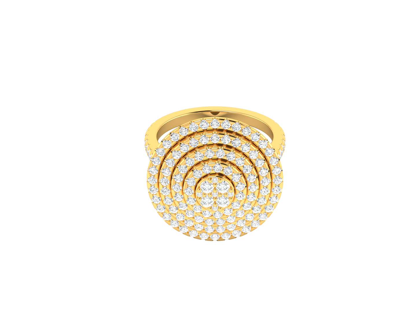 Eclipse Dome Rind In Yellow Gold - 1.57 Ct Sparking Round Diamonds