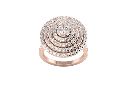 Eclipse Dome Rind In Yellow Gold - 1.57 Ct Sparking Round Diamonds