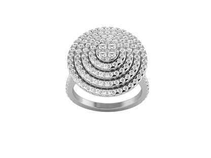 Eclipse Dome Rind In Yellow Gold - 1.57 Ct Sparking Round Diamonds