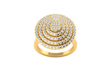 Eclipse Dome Rind In Yellow Gold - 1.57 Ct Sparking Round Diamonds