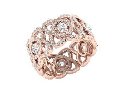 Artisan Aurora Crown - 1.44 Ct Round Cut Diamond Gold Ring