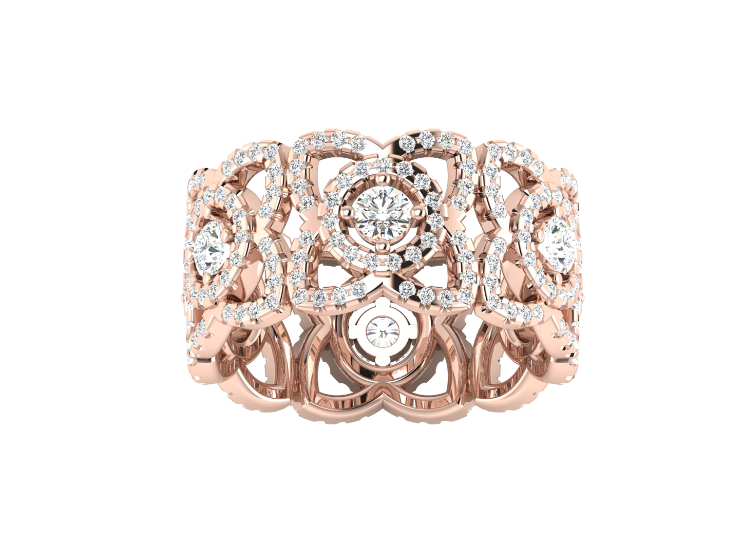 Artisan Aurora Crown - 1.44 Ct Round Cut Diamond Gold Ring