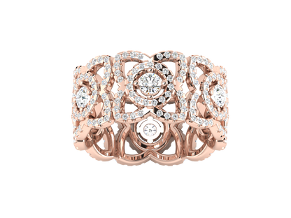 Artisan Aurora Crown - 1.44 Ct Round Cut Diamond Gold Ring