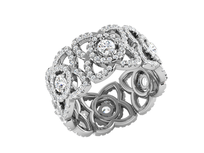 Artisan Aurora Crown - 1.44 Ct Round Cut Diamond Gold Ring