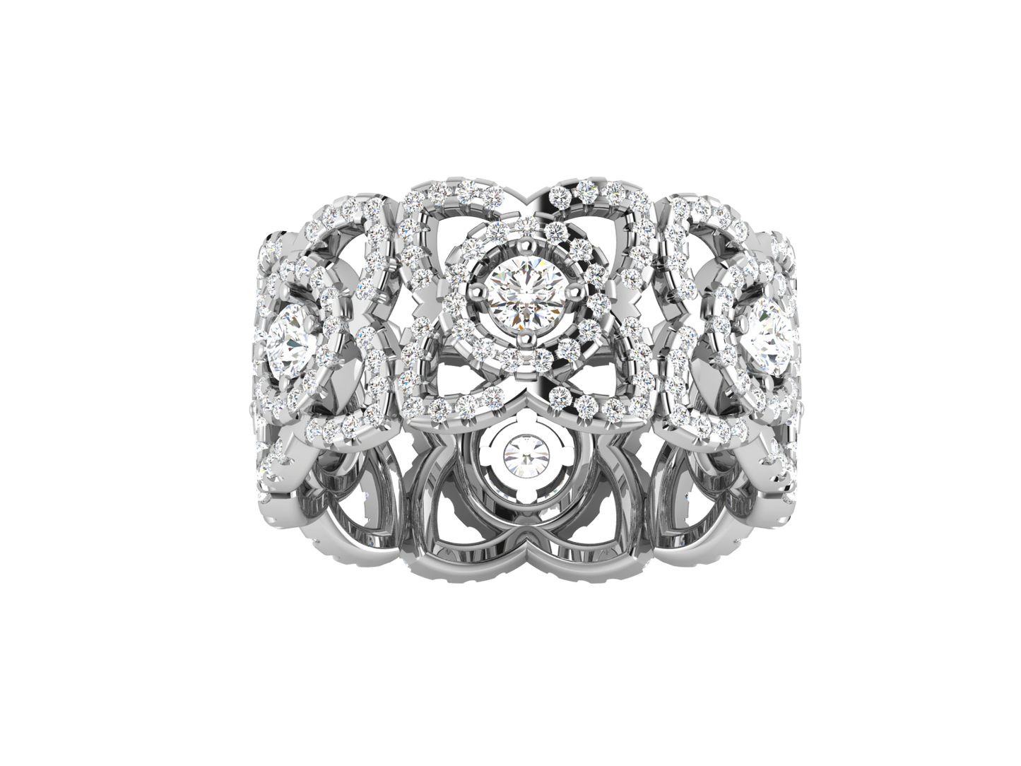Artisan Aurora Crown - 1.44 Ct Round Cut Diamond Gold Ring