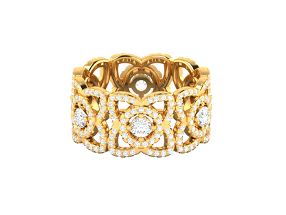 Artisan Aurora Crown - 1.44 Ct Round Cut Diamond Gold Ring