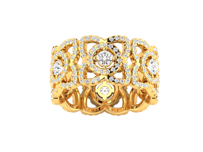 Artisan Aurora Crown - 1.44 Ct Round Cut Diamond Gold Ring
