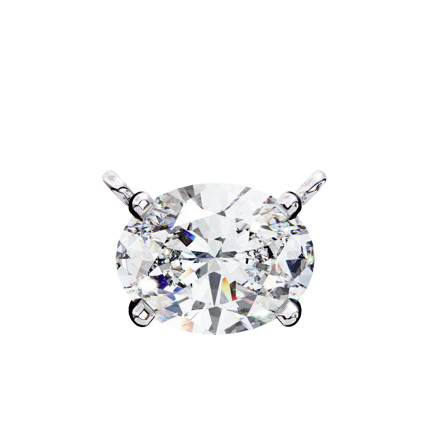 Timeless Radiance: 1.66ct East-West Oval Diamond Pendant