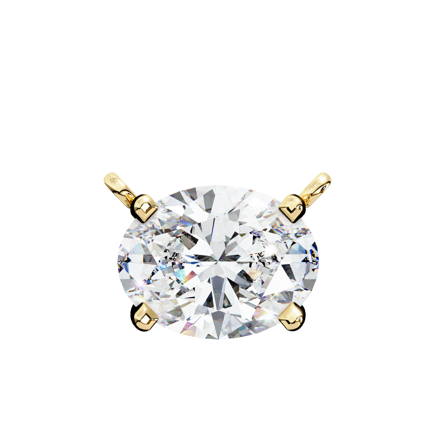 Timeless Radiance: 1.66ct East-West Oval Diamond Pendant