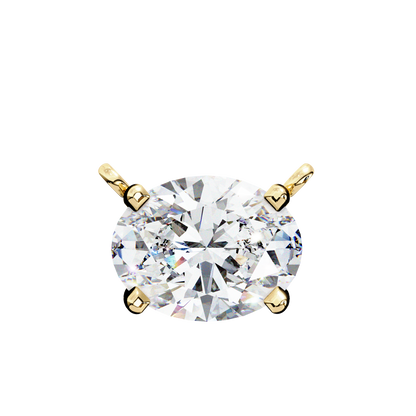 Timeless Radiance: 1.66ct East-West Oval Diamond Pendant