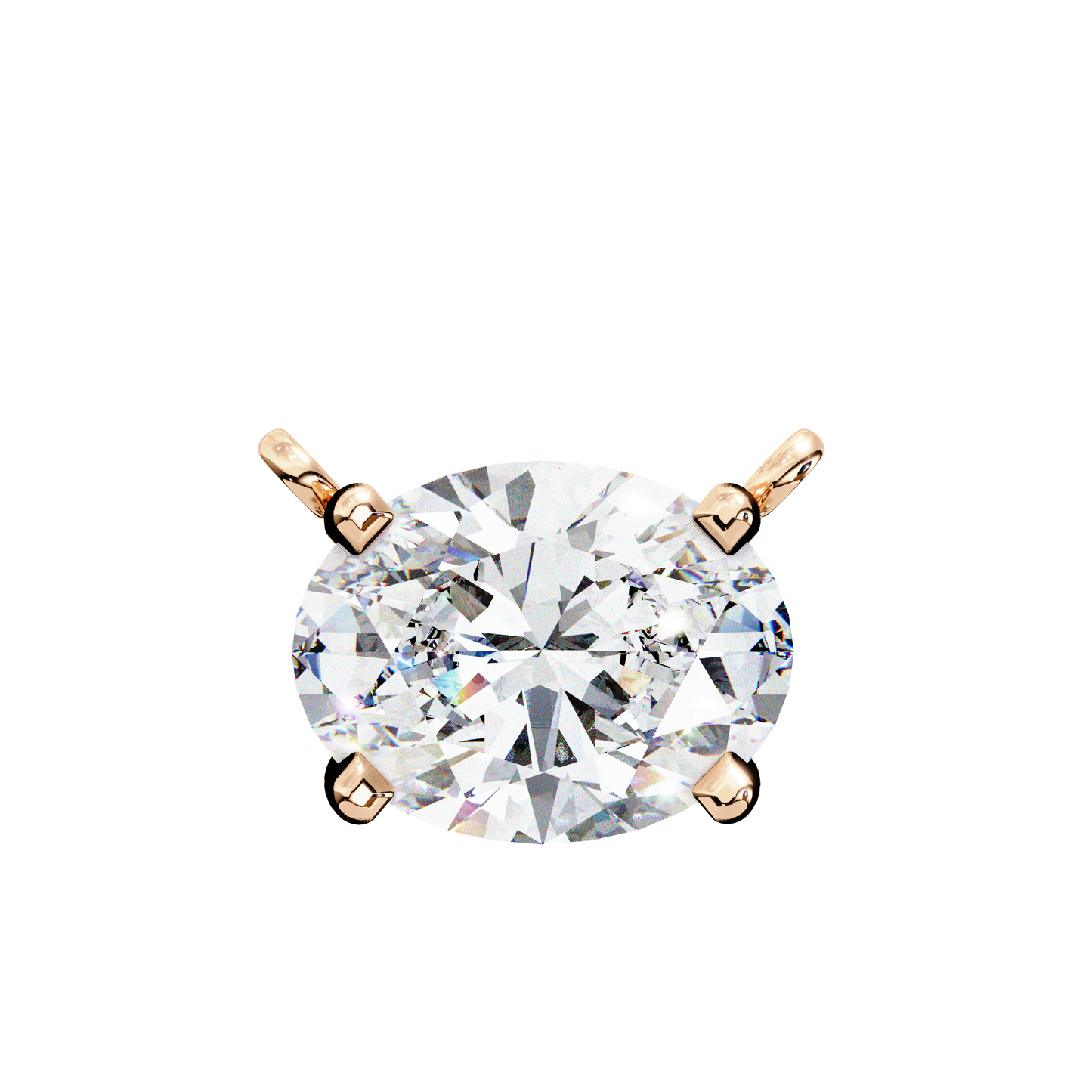 Timeless Radiance: 1.66ct East-West Oval Diamond Pendant