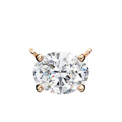 Timeless Radiance: 1.66ct East-West Oval Diamond Pendant